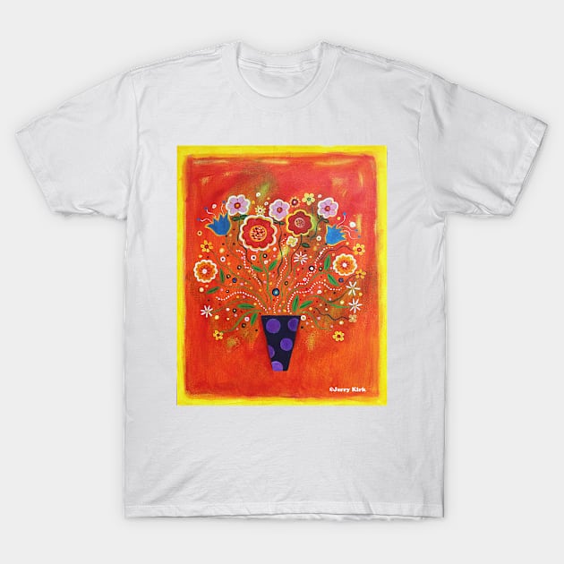 'Flowers in a Decorative Vase' T-Shirt by jerrykirk